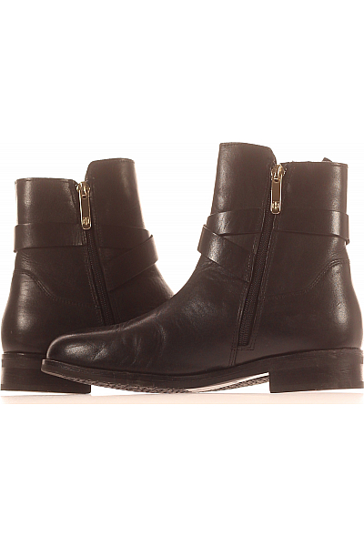 Dámské Boty Kožené Černé TOMMY HILFIGER Second hand Vel. 37