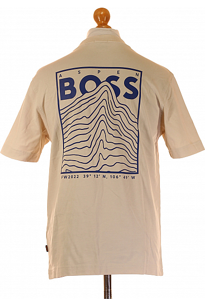 Hugo Boss Jednoduché Pánské Tričko Béžové Second hand Vel. S