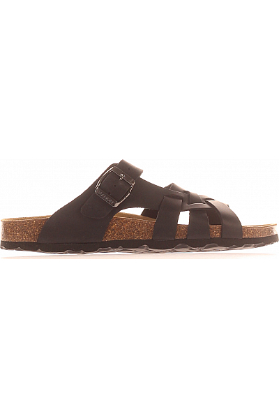 Dámské Pantofle Kožené Černé Mandel Sandals Vel. 39