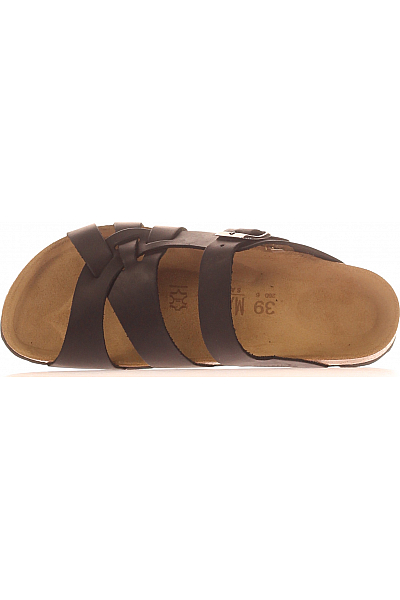 Dámské Pantofle Kožené Černé Mandel Sandals Vel. 39