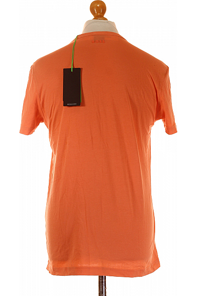 Hugo Boss Pánské Tričko s Potiskem Oranžové Second hand Vel. M