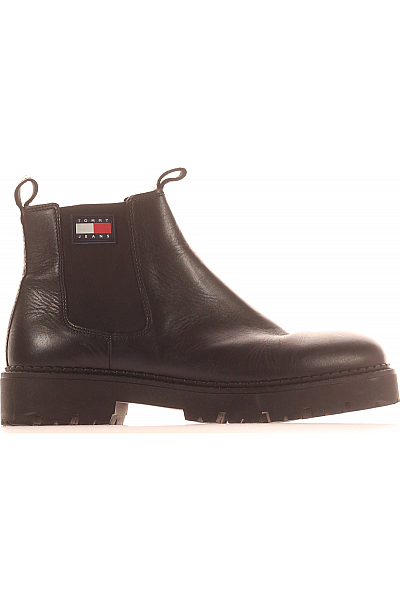Pánské Boty Kožené Černé TOMMY HILFIGER Vel. 45