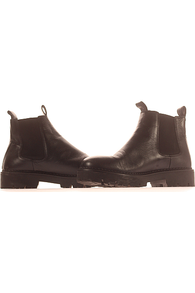 Pánské Boty Kožené Černé TOMMY HILFIGER Vel. 45