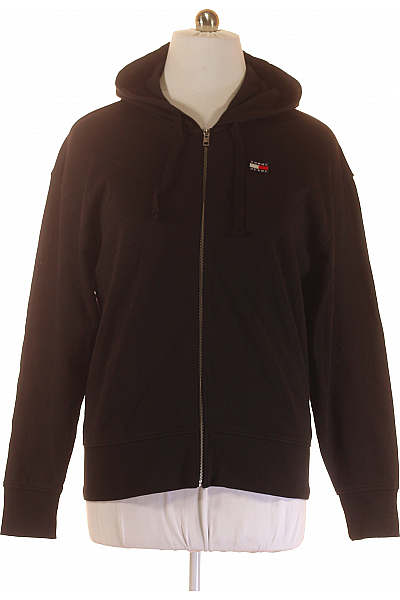 Pánská Mikina Na Zip Černá TOMMY HILFIGER Second hand Vel. M