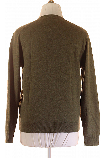 Pánský Pulovr Kašmírový Khaký Ralph Lauren Vel.  XL