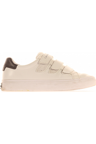 Calvin Klein Dámské Boty Kožené Bílé Second hand Vel.  38