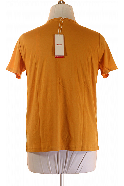 Jednoduché Dámské Tričko Oranžové S.OLIVER