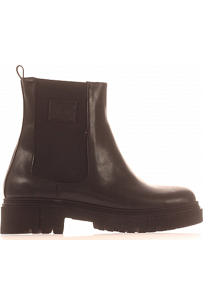 Dámské Boty Kožené Černé