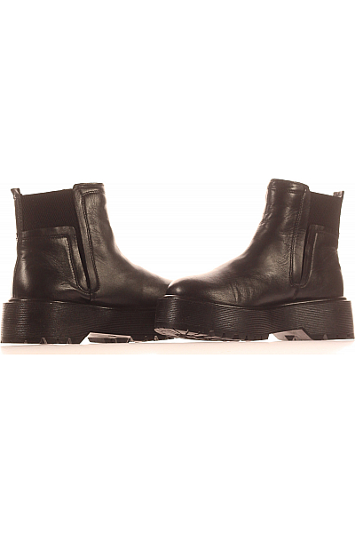 Dámské Kotníkové Boty Kožené Černé MOOSEFIELD