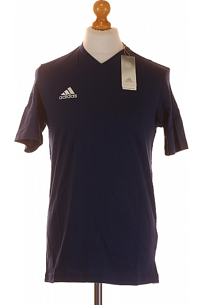 Sportovní Pánské Tričko S Krátkým Rukávem Bavlněné Modré ADIDAS
