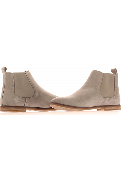 Dámské Kotníkové Boty Kožené Šedé Outlet