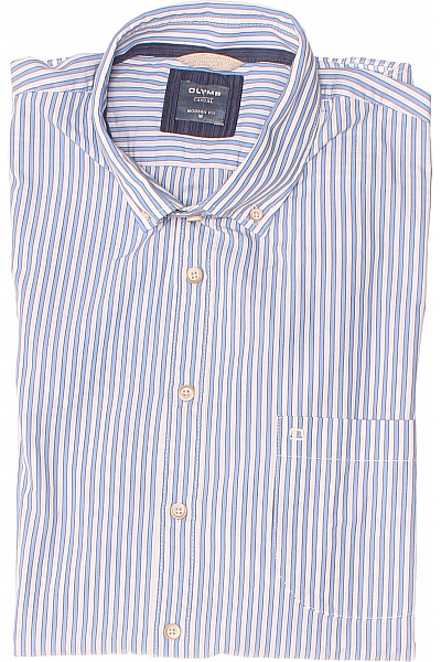 Vzorovaná Pánská Košile Modrá OLYMP