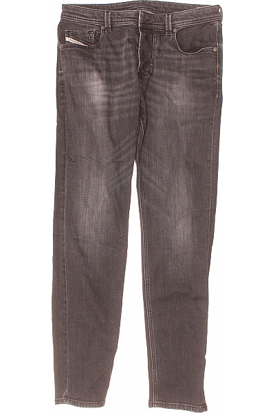 DIESEL Pánské Rovné Džíny Černé Second Hand Vel. 33/34