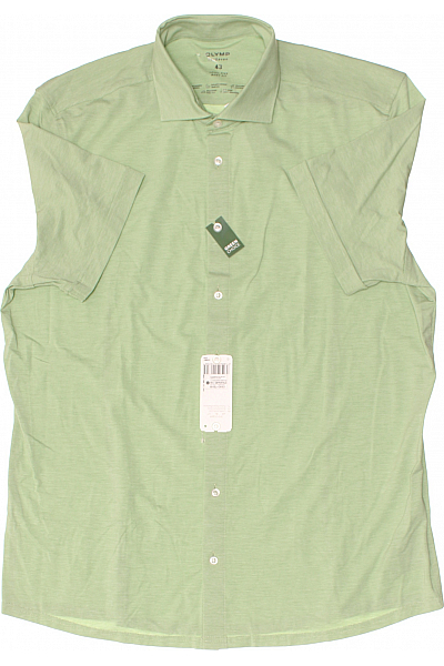 OLYMP Pánská Košile Jednobarevná Zelená