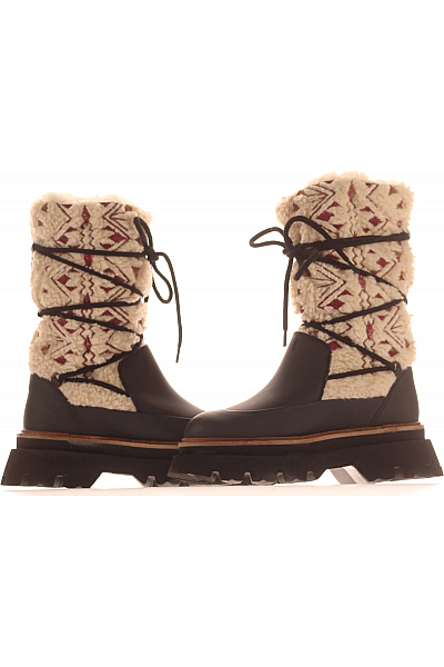 Dámské Sněhule Kožené Černé Free People Vel. 36