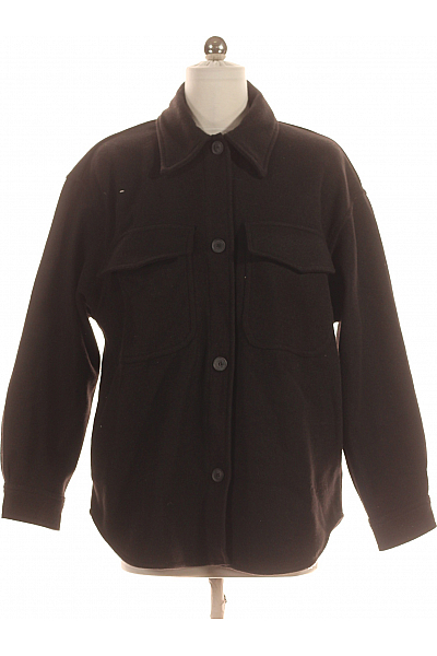 Dámský Kabát Černý PULL&BEAR Second Hand Vel.  S