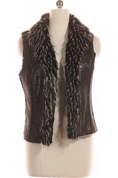 Orsay Kožešinová Dámská Vesta Černá Outlet Vel.  40