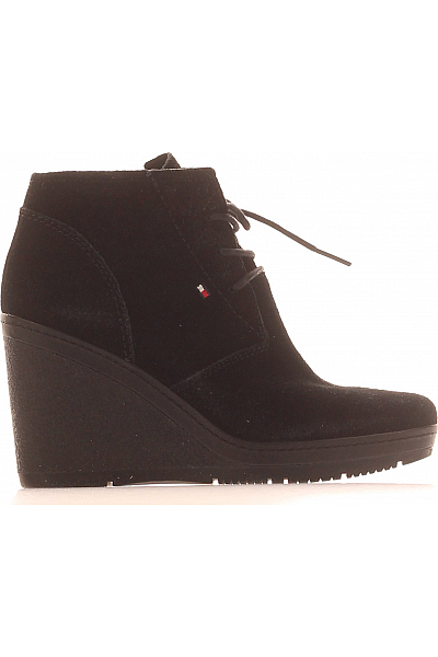 TOMMY HILFIGER Dámské Boty Kožené Černé Second hand Vel.  36