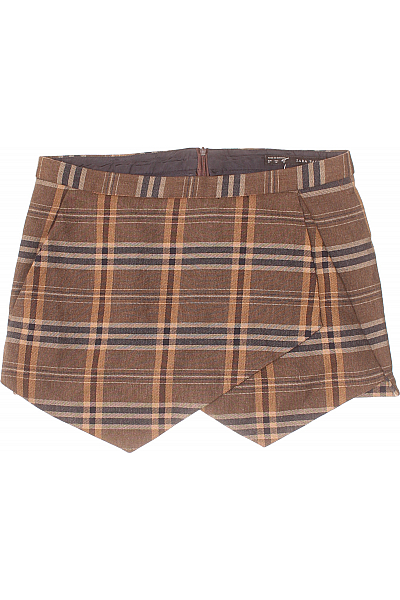 ZARA Kostkovaná  Sukně Hnědá Second Hand Vel.  M