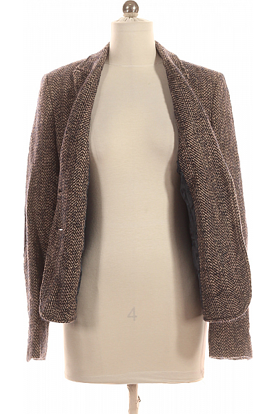 Teplé Dámské Sako Vlněné Černobílé IQ+Berlin Vel. 36