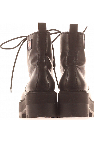 TOMMY HILFIGER Dámské Kotníkové Boty Kožené Černé Vel. 38