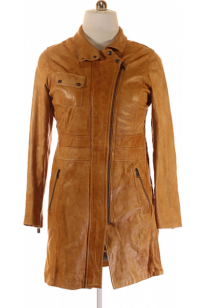 Dámský Kabát Kožený Hnědý OAKWOOD Vel. XXL