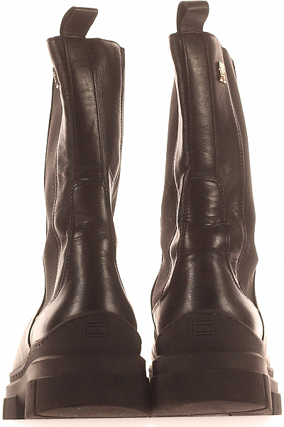 TOMMY HILFIGER Dámské Workery Kožené Černé Vel. 38