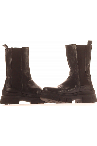 TOMMY HILFIGER Dámské Workery Kožené Černé Vel. 38