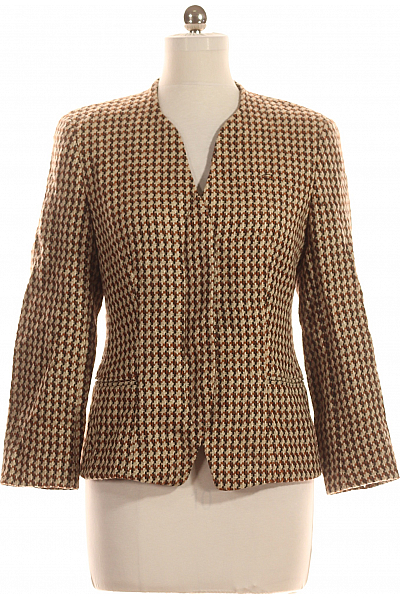 Teplé Dámské Sako Vlněné Hnědé ARMANI Second Hand Vel. 46