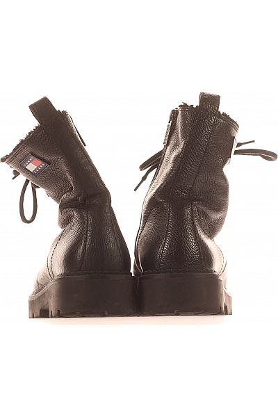 TOMMY HILFIGER Pánské Kotníkové Boty Kožené Černé Vel.  42