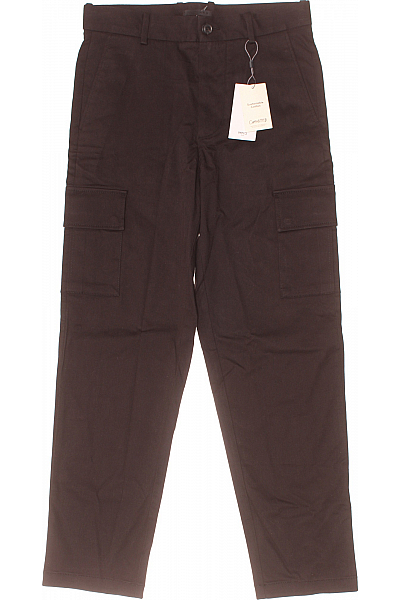 MANGO Pánské Kalhoty Kapsáče Černé Outlet Vel. 36