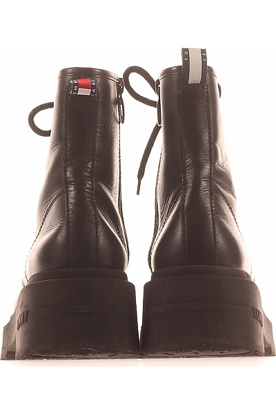 TOMMY HILFIGER Dámské Workery Kožené Černé Vel.  38