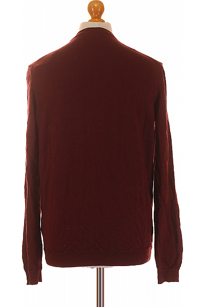 Hugo Boss Pánský Svetr Vlněný Vínový Second hand Vel. L