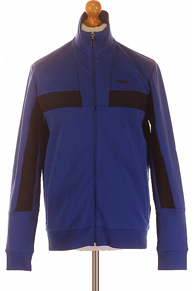 Hugo Boss Pánská Mikina Na Zip Modrá Second hand Vel. M