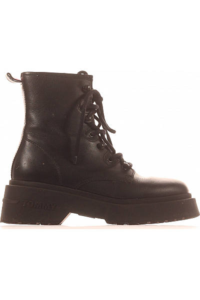 Dámské Workery Kožené Černé TOMMY HILFIGER Vel. 40