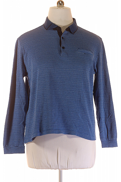 PIERRE CARDIN Pánské Tričko s Límečkem Modré Vel. XL