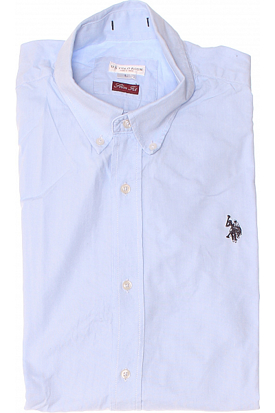 U.S.POLO ASSN. Pánská Košile Jednobarevná Modrá Vel. L