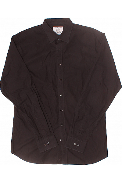 Shirt Factory Pánská Košile Jednobarevná Černá Vel. 41