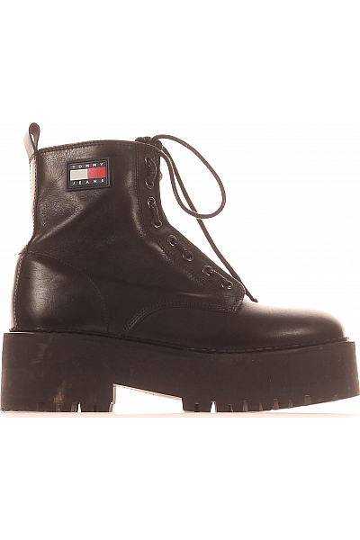 TOMMY HILFIGER Dámské Boty Kožené Černé Vel. 39