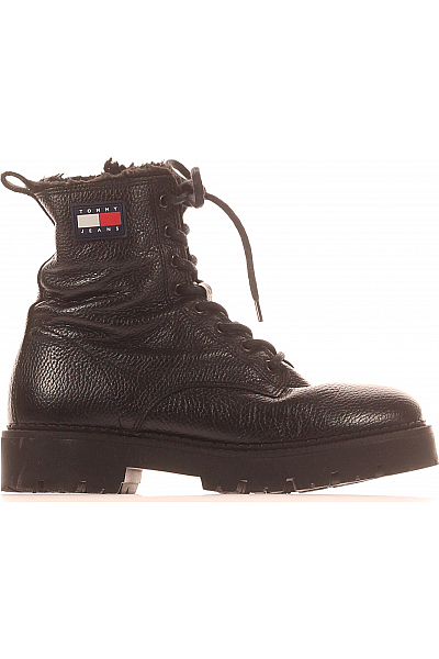 TOMMY HILFIGER Dámské Workery Kožené Černé Vel. 41