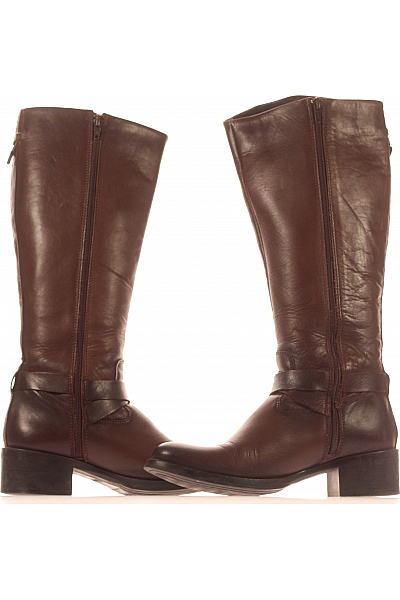 Dámské Kozačky Kožené Hnědé BUFFALO Second hand Vel. 39