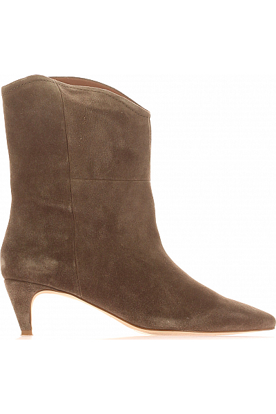 Dámské Kotníkové Boty Kožené Khaki Second hand Vel. 41