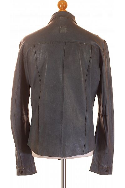 Pánská Bunda Kožená Šedá FREAKY NATION Vel. L