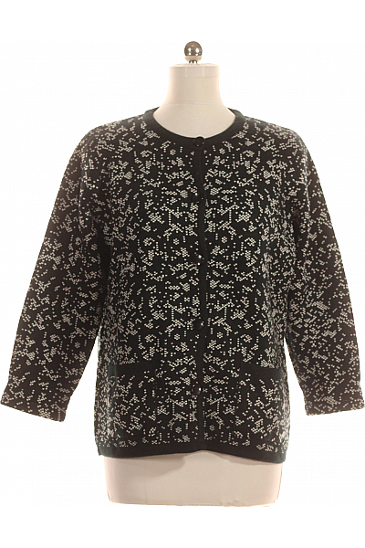 Dámský Cardigan Černobílý Second Hand Vel. XL