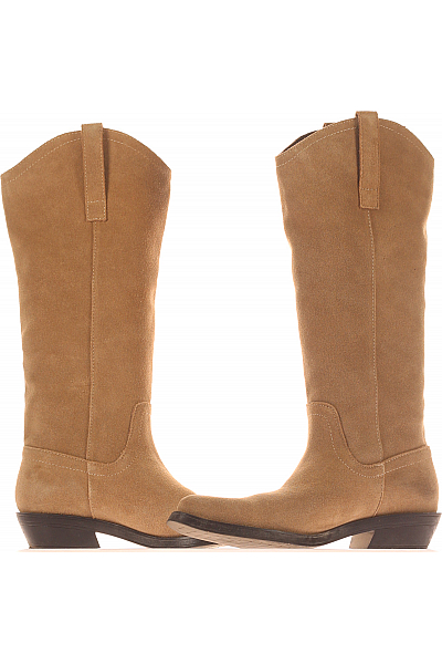 Dámské Kozačky Béžové PULL&BEAR Vel. 38