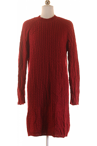 TOMMY HILFIGER  Šaty Pletené Vlněné Vínová Second hand Vel. XS