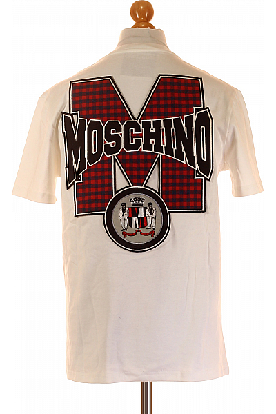 Pánské Tričko s Potiskem Bílé MOSCHINO Vel.  50