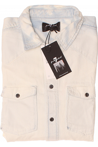 7 For All Mankind Riflová Pánská Košile Bílá Vel. S