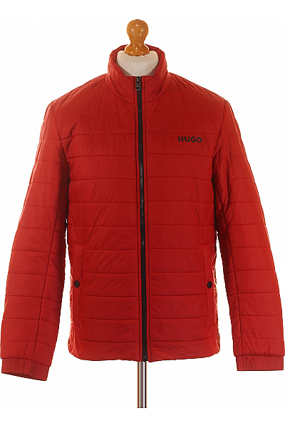 Zimní Pánská Bunda Červená Hugo Boss Second Hand Vel. P