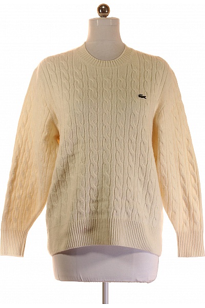 Dámský Pulovr Lněný Béžový LACOSTE Vel. XL